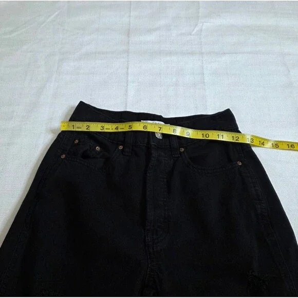 PacSun Black Eco Distressed High Waisted Baggy Jeans Grunge Rocker Size 23 - Picture 5 of 12